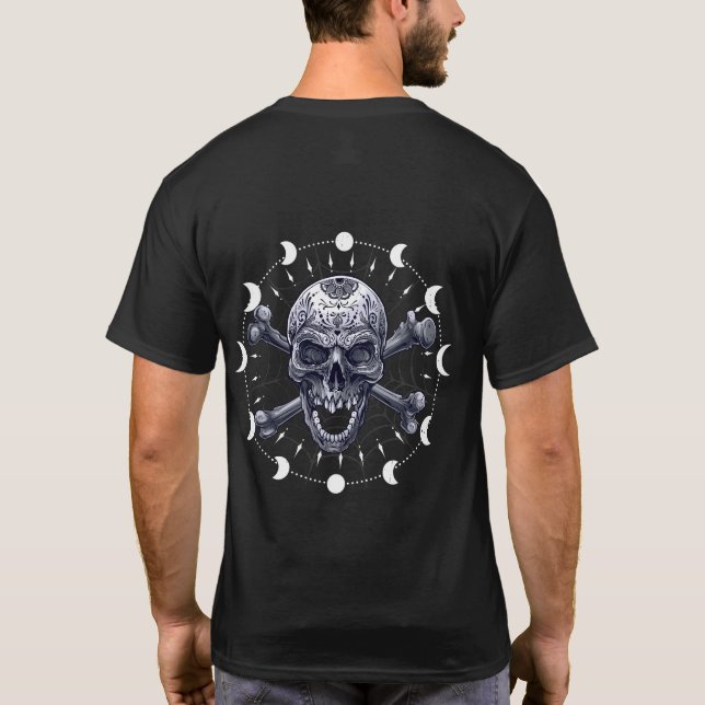 Camiseta Fases da Lua Crônica Gótico Gótico do Pastel Occul (Verso)