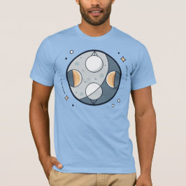 Camiseta Fases da lua em design de equilíbrio cósmico