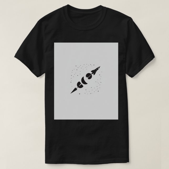 Camiseta Fases da Lua Foguete Exploração Espacial Astronomi (Frente do Design)