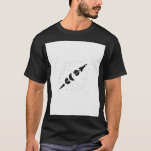 Camiseta Fases da Lua Foguete Exploração Espacial Astronomi