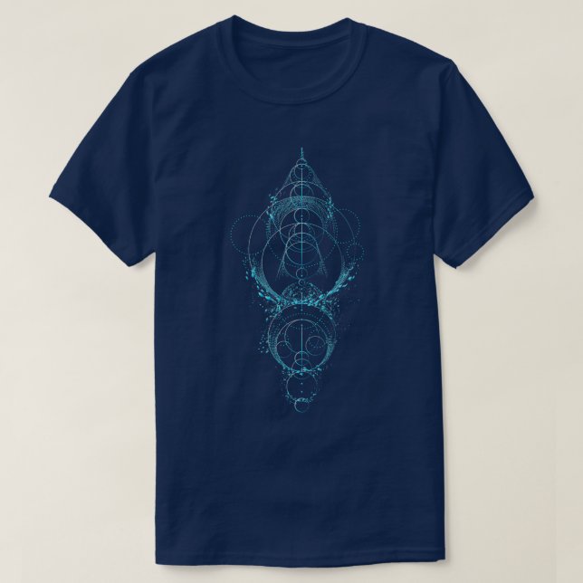 Camiseta Fases da Lua Geometria Sagrada (Frente do Design)