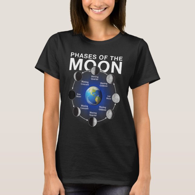Camiseta Fases do Espaço da Fase da Lua da Lua (Frente)