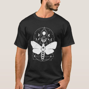 Camiseta Fases Espiritais Espiritais Da Lua Moth Creepy Lin