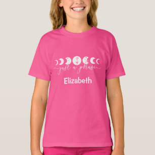 Camiseta Fases Personalizadas da Lua Apenas uma Fase Rosa