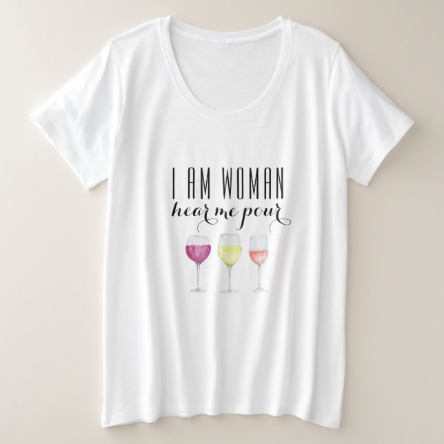 Camiseta Fashion de citação de vinho da mulher engraçada (Frente do Design)