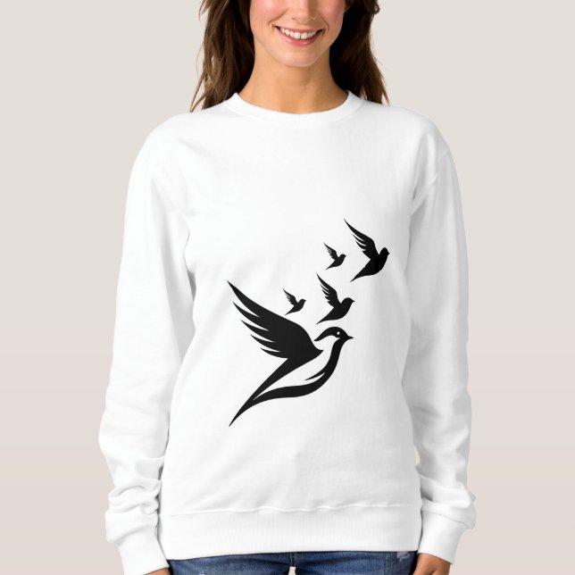 Camiseta Fashion Flock: Cheio feminina elegante Bird De (Frente)