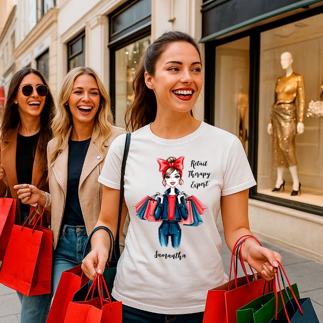 Camiseta Fashion Lovers Retail Therapy Expert – Custom Name (Criador carregado)