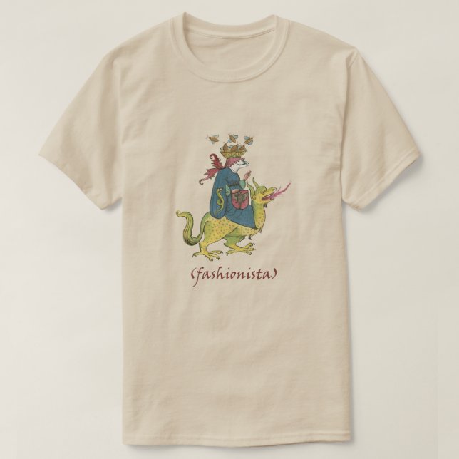 Camiseta "Fashionista" medieval (Frente do Design)