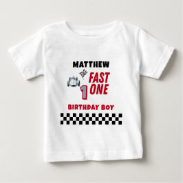 Camiseta Fast One 1st birthday Boy Racing Car 