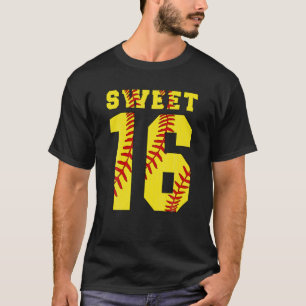 Camiseta Fast Pitch Softball Sweet Sixn 16Th Birthday Sweet