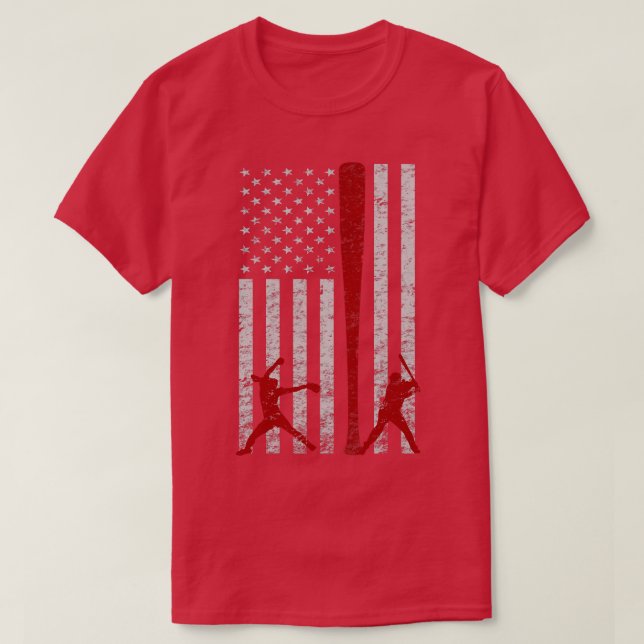 Camiseta Fastpitball Softball American Flag Grunge Love Sof (Frente do Design)