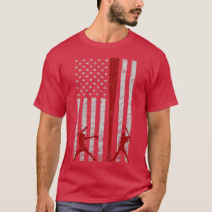 Camiseta Fastpitball Softball American Flag Grunge Love Sof
