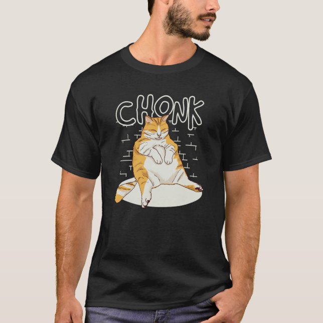Camiseta Fat Cat Chonk Scale Chonky Chubby Kitten Sarcasm M (Frente)
