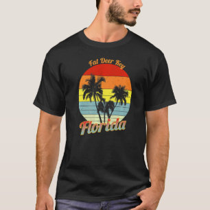 Camiseta Fat Deer Key Flórida Retro Tropical Palm Trees Vac