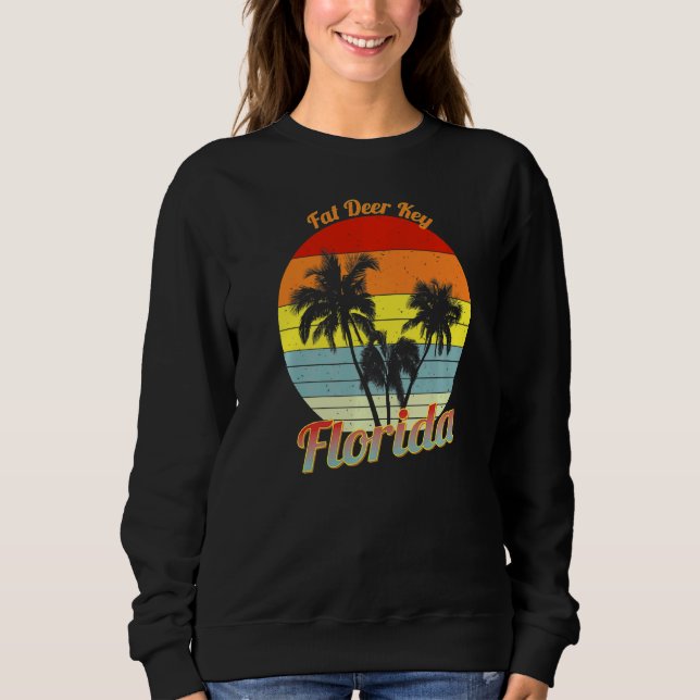Camiseta Fat Deer Key Flórida Retro Tropical Palm Trees Vac (Frente)