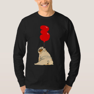 Camiseta Fat Pug aniversário de 3 anos Kids - Festa do Balã