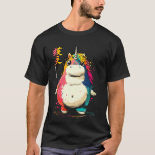 Camiseta Fat Unicorn Arte Japonesa Legendário Rare Unicorn