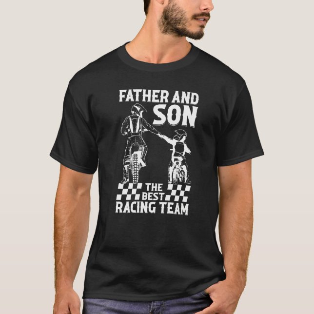 Camiseta Father And Son The Best Racing Team  Dirtbike Moto (Frente)