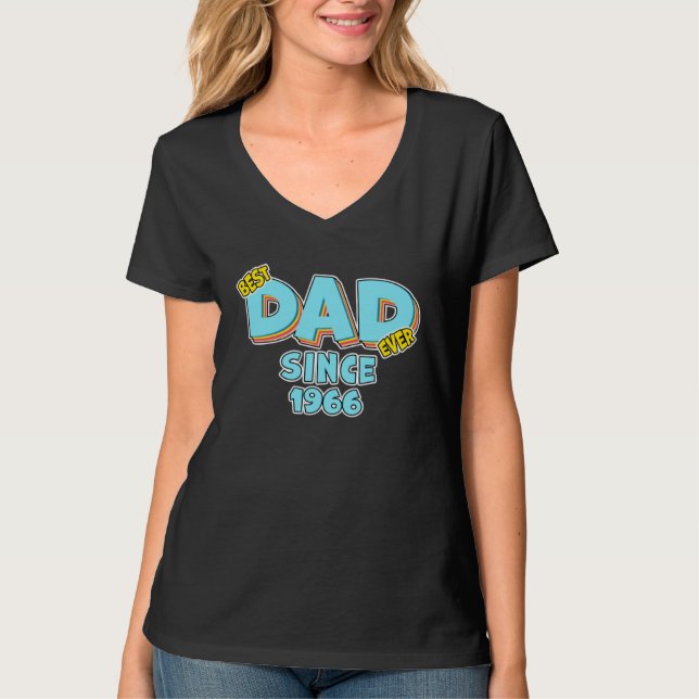 Camiseta Father Best Dad Ever Since 1966 Great Dad (Frente)