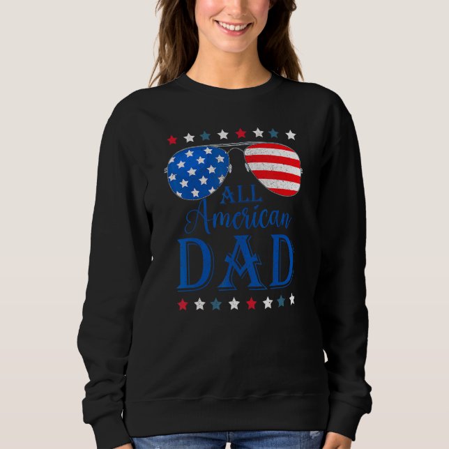 Camiseta Father Day  All American Dad Patriotic USA Flag 4t (Frente)