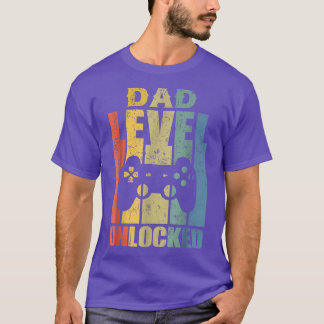 Camiseta Father Gamer Pregnancy Announcement Dad Level Unlo