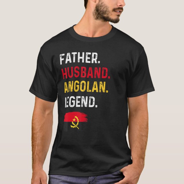 Camiseta Father Husband Angolan Legend Proud Dad Angola Fla (Frente)