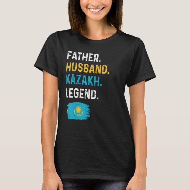 Camiseta Father Husband Kazakh Legend Proud Dad Kazakhstan  (Frente)