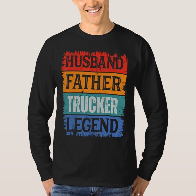 Camiseta Father Husband TRUCKER Legend Proud Dad  Retro Pap (Frente)