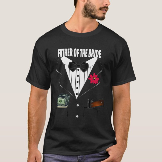Camiseta Father of the Bride Tuxedo Wedding Sample Group (Frente)