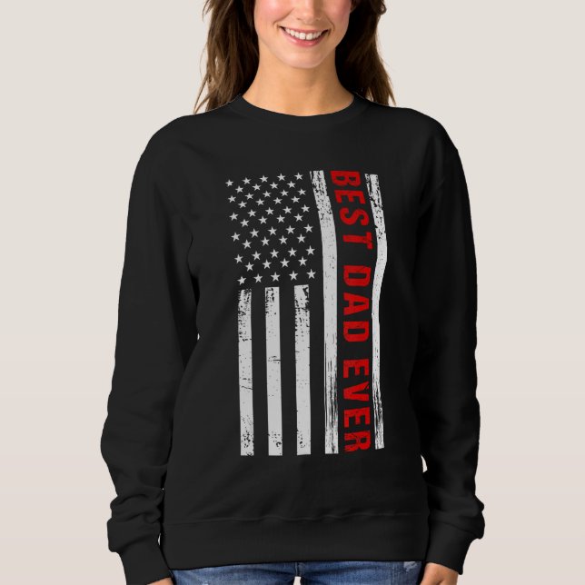 Camiseta Father s day Best dad ever with US american flag 1 (Frente)