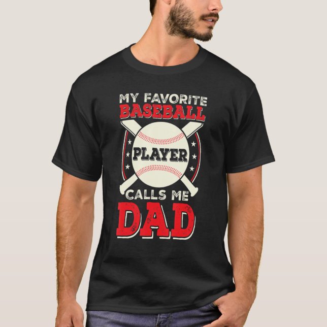 Camiseta Father Son Daughter Proud Daddy Baseball Favorite  (Frente)