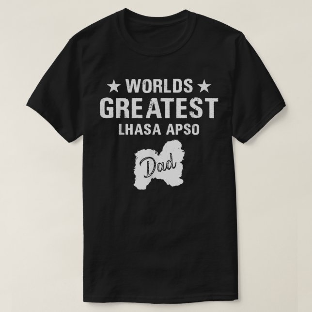 Camiseta Father Worlds Greatest Lhasa Apso Dog Dad Paw Cute (Frente do Design)