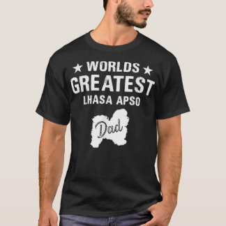 Camiseta Father Worlds Greatest Lhasa Apso Dog Dad Paw Cute