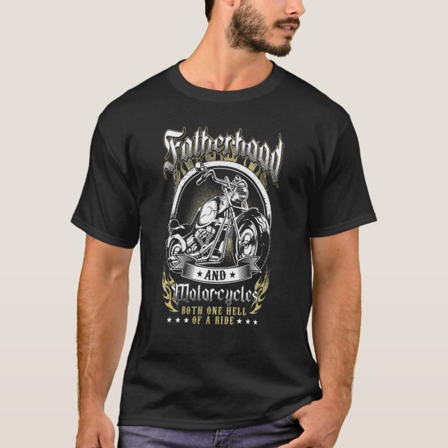 Camiseta Fatherhood Motorcycles Biker Dad Motorcycle Father (Frente)
