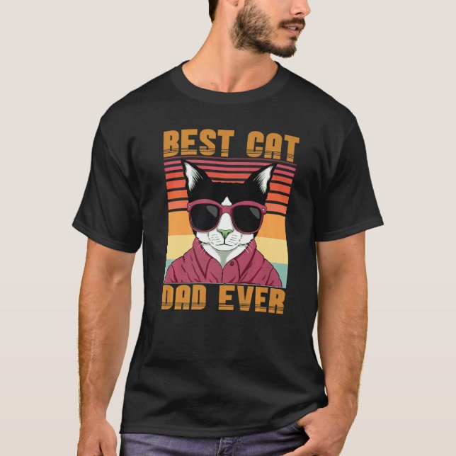 Camiseta Father's Day Cat Daddy Best Cat Dad Ever   (Frente)