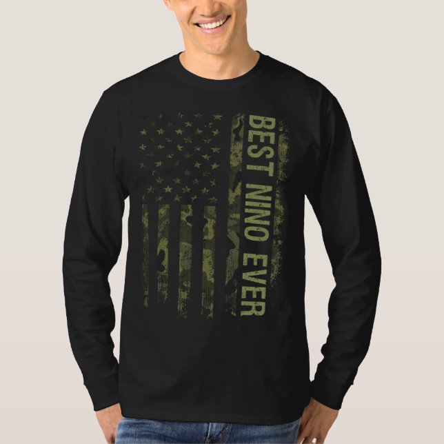 Camiseta Fathers Day  For Dad Best Nino Ever America Flag C (Frente)