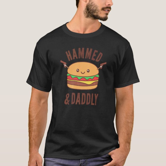 Camiseta Father's Day Hammed And Daddly Burger  Daddy Dad   (Frente)