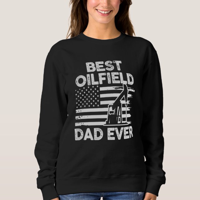 Camiseta Father's Day Oilfielder Papa US Flag Best Oilfield (Frente)