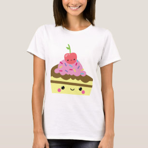 Camiseta Fatia bonito de bolo do sorvete de Kawaii