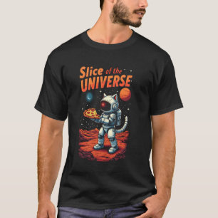 Camiseta Fatia da Pizza do Universo Gato Astronauta Espaço 