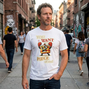 Camiseta Fatia de Bolo Bravo e Engraçado Pronta para Lutar