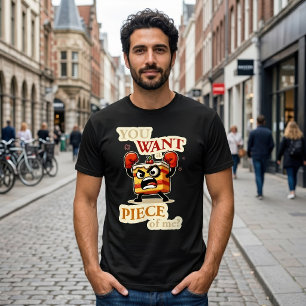 Camiseta Fatia de Bolo Bravo e Engraçado Pronta para Lutar 