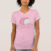 Fatia de Bolo de Comida Anjo Rosa Personalizada
