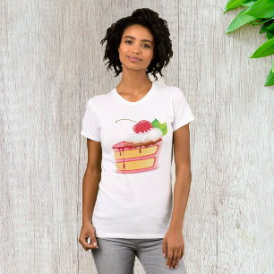 Camiseta Fatia de Bolo de Morango com Creme