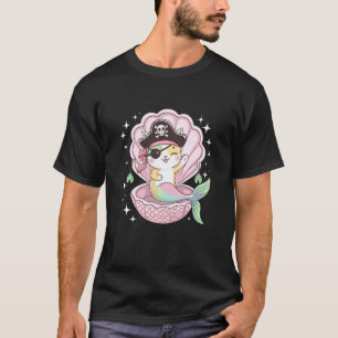 Camiseta Fatia de Gato Mermaid Pirata Festa de Halloween Co