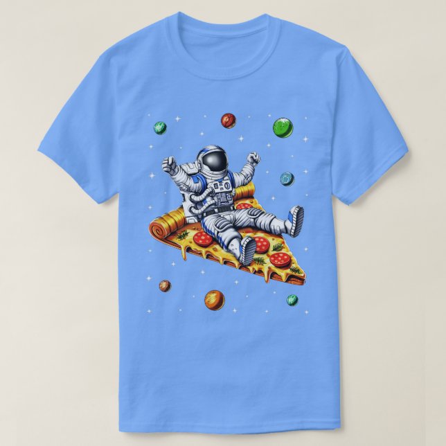 Camiseta Fatia de Pizza Analítica Astronauta (Frente do Design)