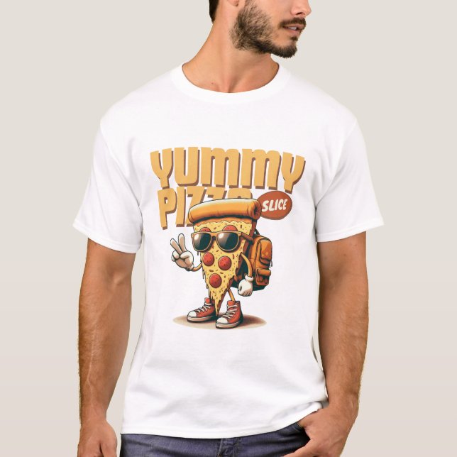 Camiseta Fatia de pizza apetitosa (Frente)