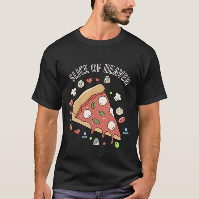 Camiseta Fatia de Pizza de Kawaii Cute - Foodie "Fatia do C (Frente)