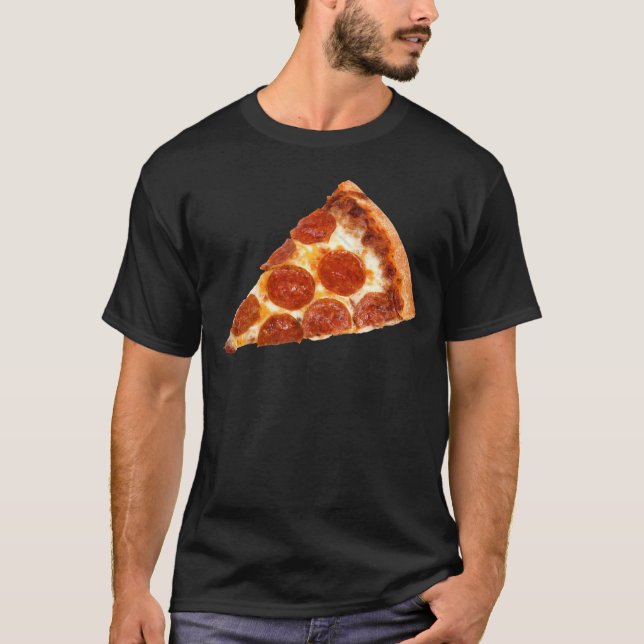 Camiseta Fatia de pizza de pepperoni clássica da SlipperyJo (Frente)