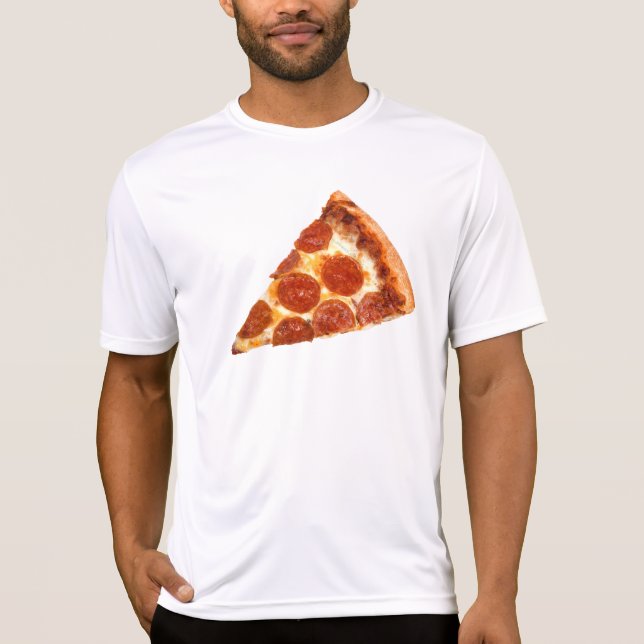 Camiseta Fatia de pizza de pepperoni clássica da SlipperyJo (Frente)